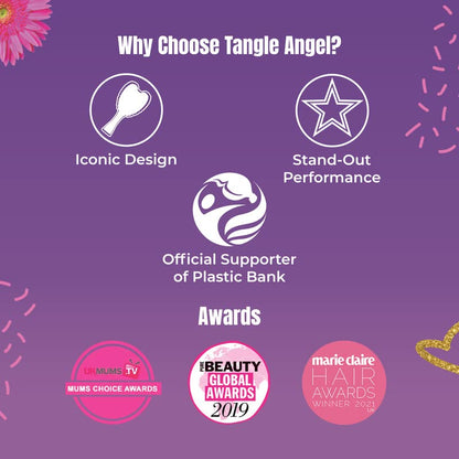 Detangling Hair Brush - Anti Static Angel Wing Hair Brush with Soft & Flexible Bristle for Straight & Wavy Hair, Women Detangler Brushes for Dry & Wet Hair, Gloss Pink