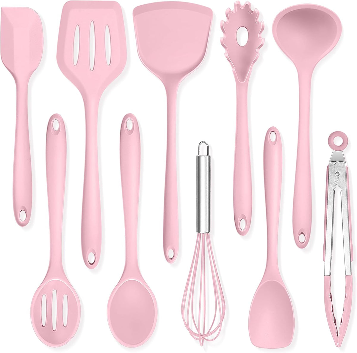 Silicone Cooking Utensils, 10 pcs Kitchen Cooking Utensils Set