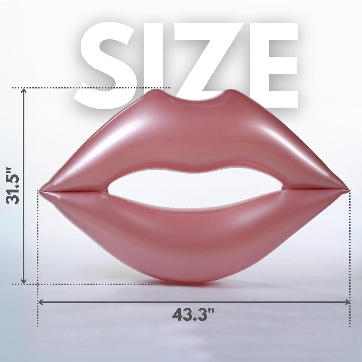Giant Pink Lips Pool Float – 43.3 x 31.5 Inch Adult Water Lounger Large Pool Float Inflatable Big Mouth Print Floating Row Water Toy Rest Swimming