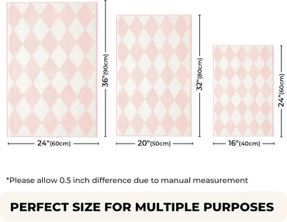 Diamond Pink Bathroom Rug, 24" x 16", Cute Bath Mat