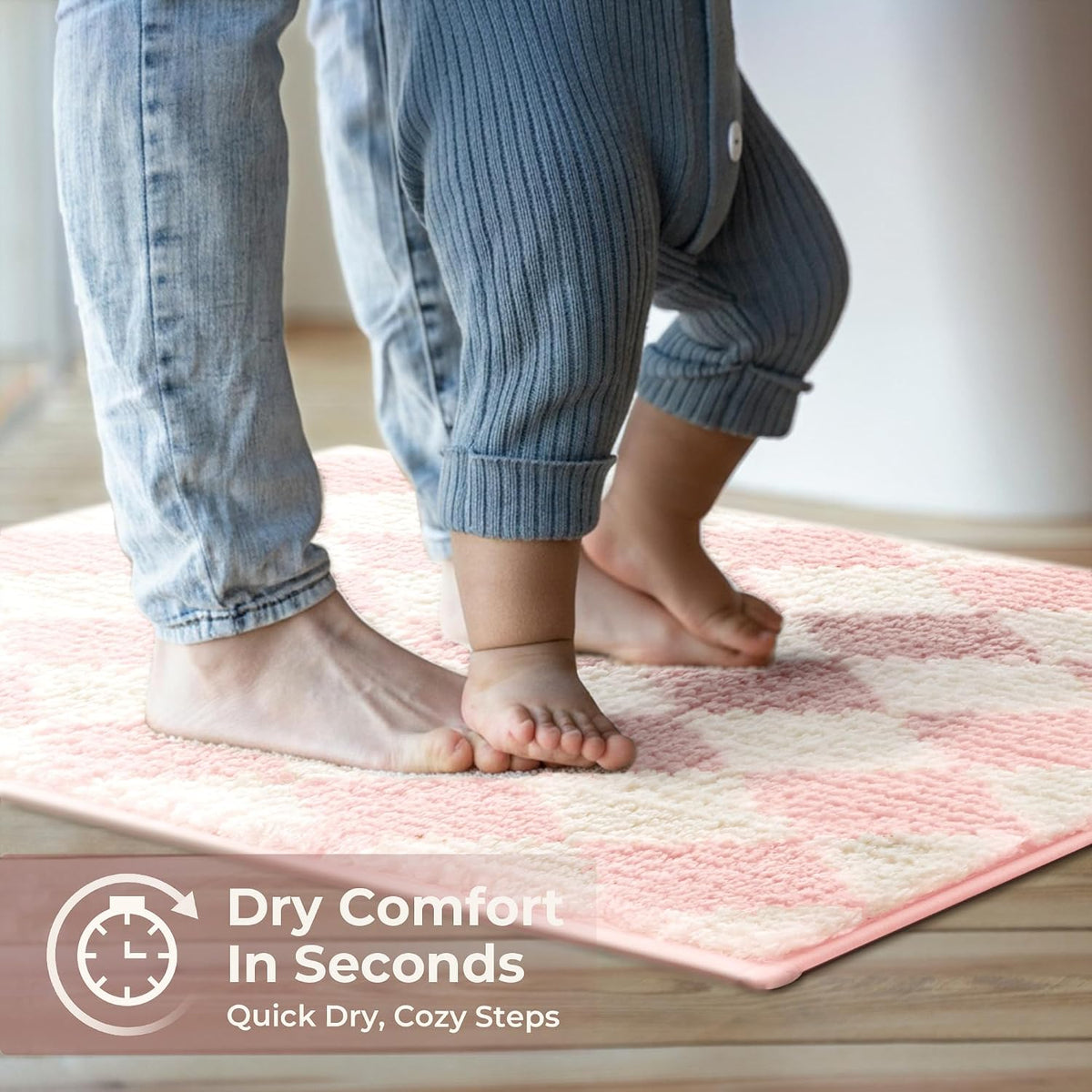 Diamond Pink Bathroom Rug, 24" x 16", Cute Bath Mat