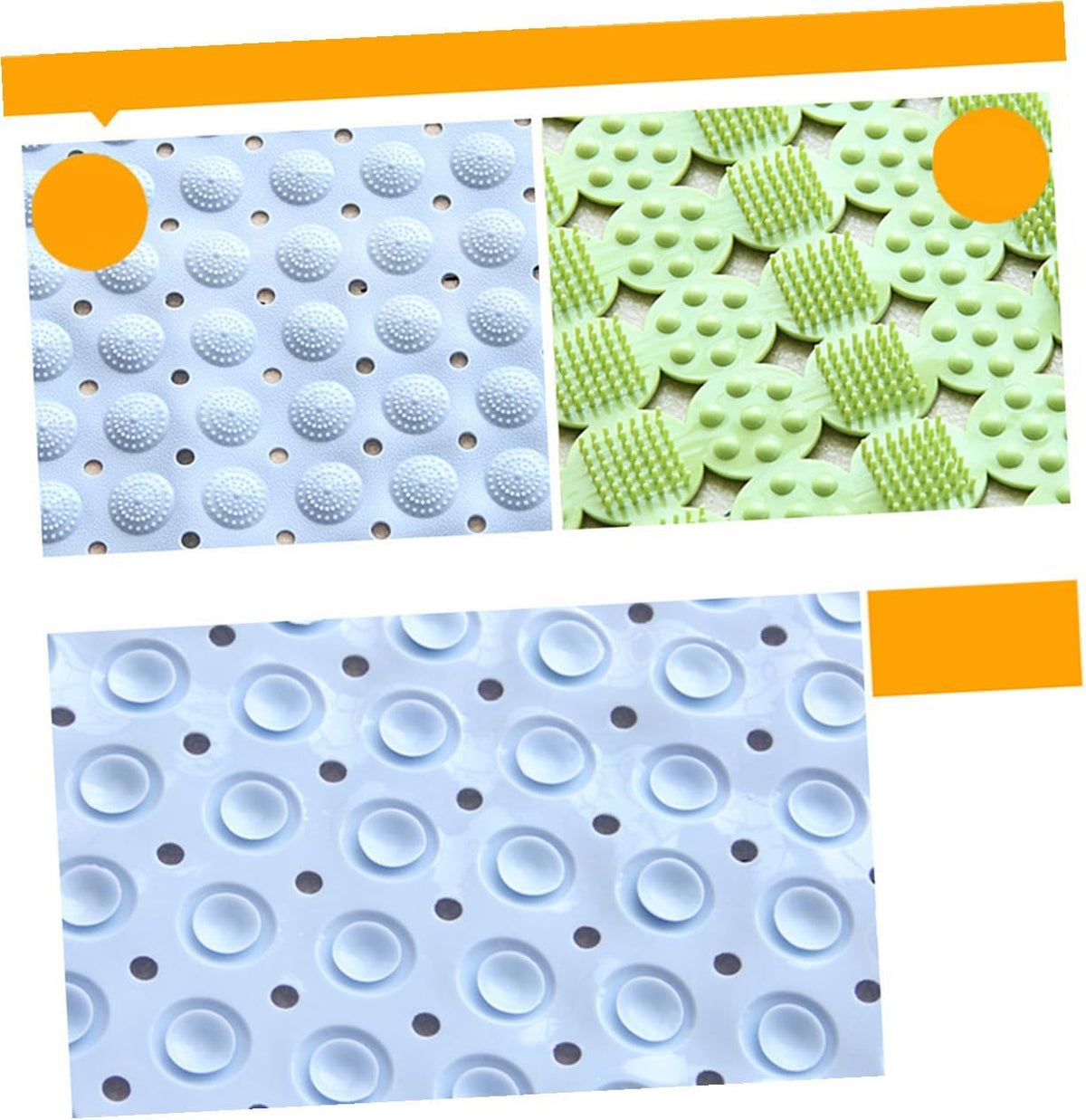 Pink TPR Bath Mat with Suction Cups, Non-Slip Rubber Tub Pad