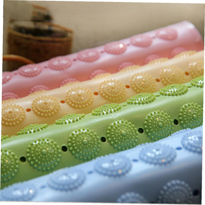 Pink TPR Bath Mat with Suction Cups, Non-Slip Rubber Tub Pad
