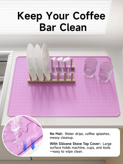 Silicone Stove Top Cover for Electric Stove, Glass Stove Top Protector, Stovetop Cover Mat for Cooktop, Flat Range Cover, Oven Top Protector, Coffee Bar Mat, 28 x 20 in, Pink
