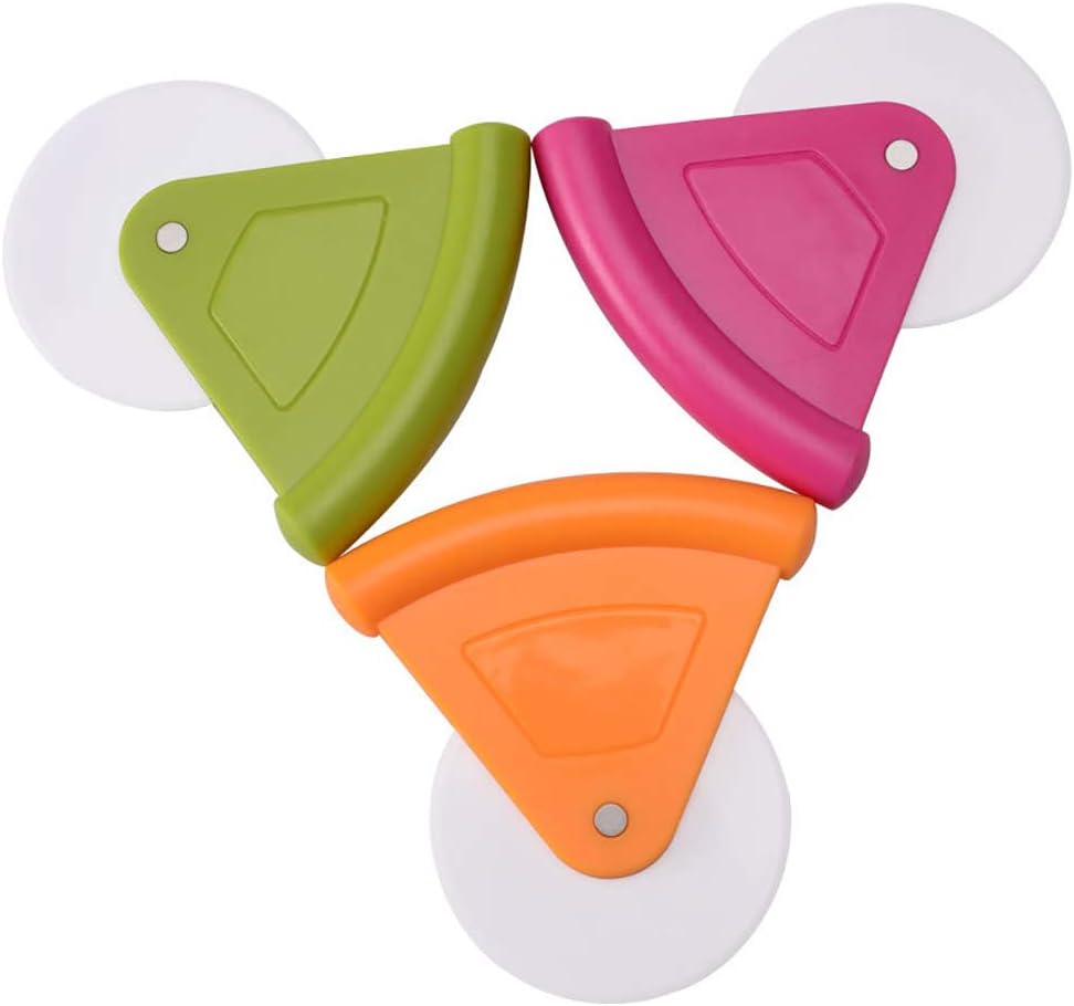 Plastic Pizza Cutter Food Grade ABS Slicing Tool Ergonomic Handle with Safety Features for Cakes Breads and Pastries (pink)