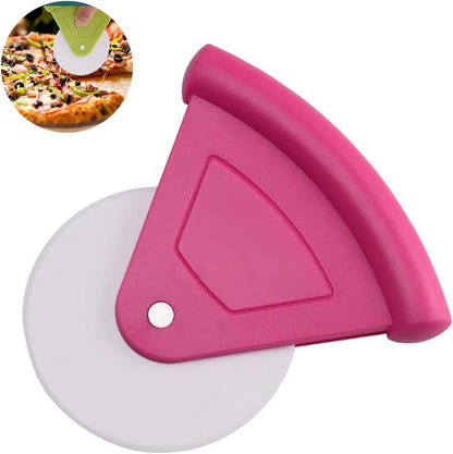 Plastic Pizza Cutter Food Grade ABS Slicing Tool Ergonomic Handle with Safety Features for Cakes Breads and Pastries (pink)
