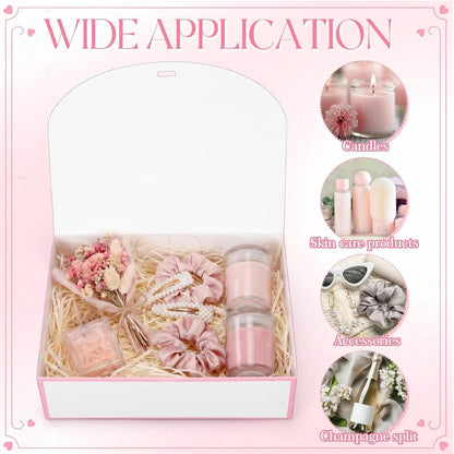 12 Pcs Bridesmaid Proposal Box with Lid Ribbon,White,Pink