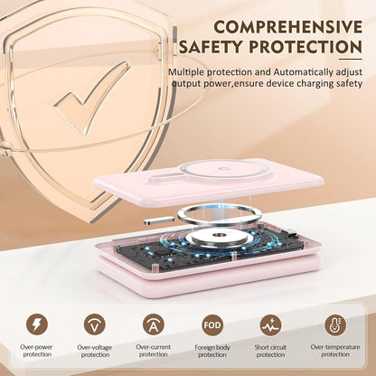3 in 1 Wireless Charging Station for iPhone 17 16 15 14 13 12 Pro Max Plus – Foldable Magnetic Charger Pad for Apple Watch Series & AirPods – Fast Wireless Charging Dock for Travel & Home