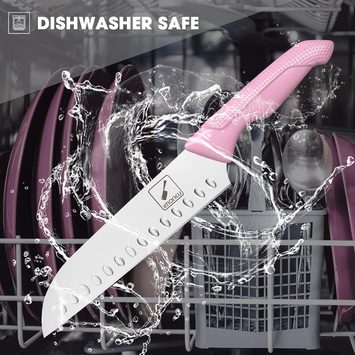 14-Piece Kitchen Knife Set, High-Carbon Stainless Steel,Pink