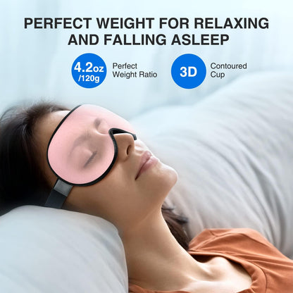 Weighted Sleep Mask for Women Men, 3D Light Blocking Eye Mask, Pink