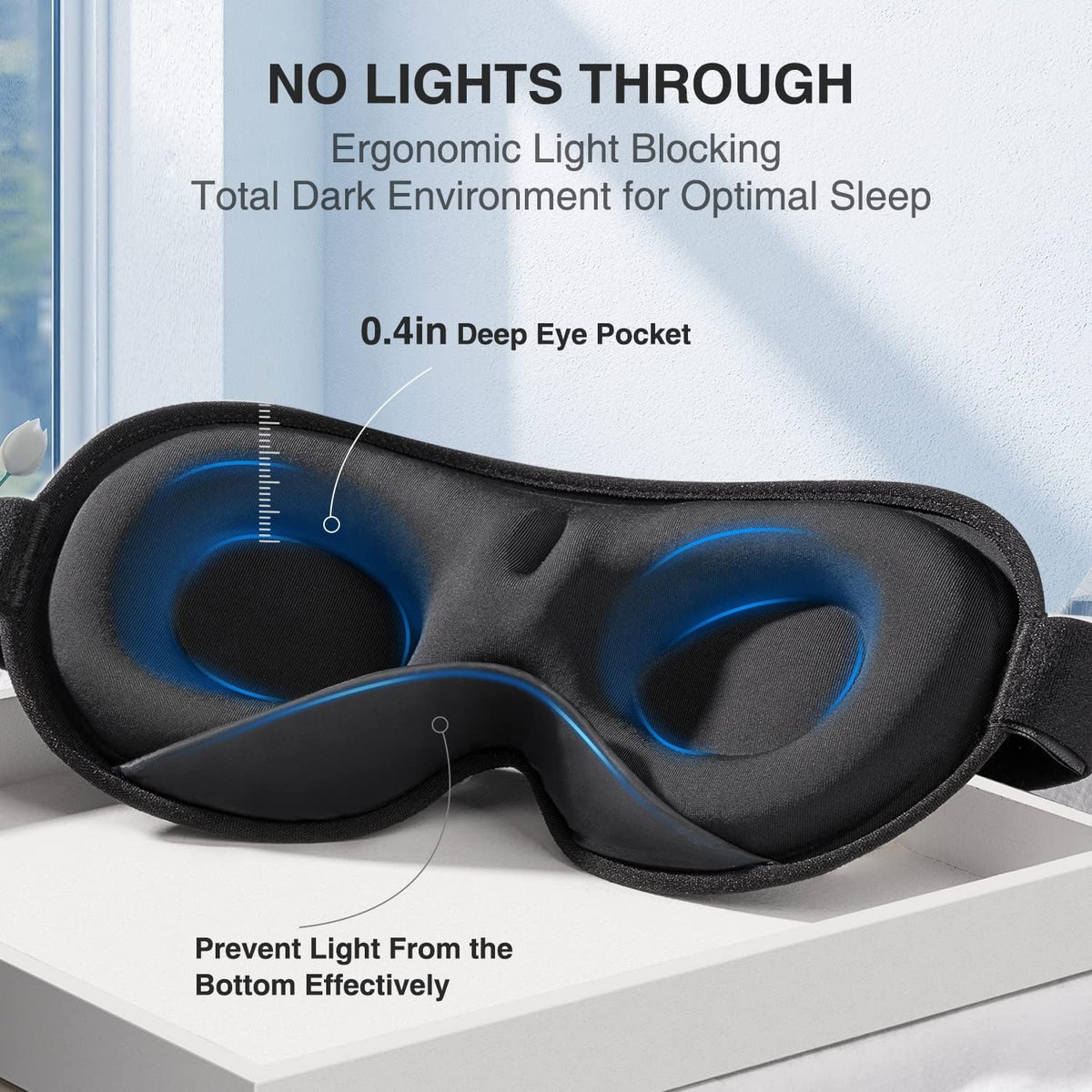 Weighted Sleep Mask for Women Men, 3D Light Blocking Eye Mask, Pink
