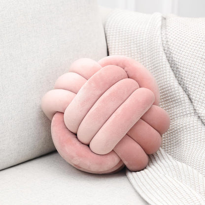 Petrella Pink Knot Pillow Ball, 8 Inch Decorative Pillow for Couch and Bed