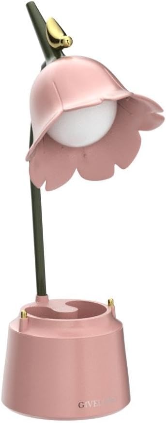 Pink Desk Lamp, Rechargeable LED with USB Charging, 3 Color Modes & Stepless Dimming, Cute for College Dorm Bedroom Reading