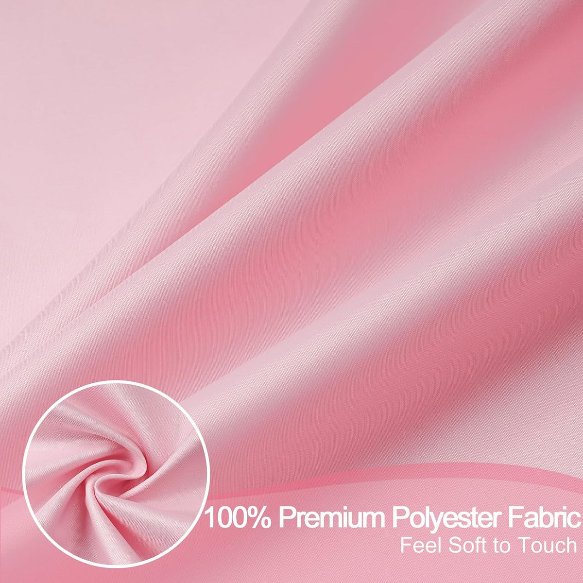Solid Pink Shower Curtain, Fabric Weighted Hem Shower Liner with Hooks, Reinforced Metal Grommets, Waterproof, 72x75 inch