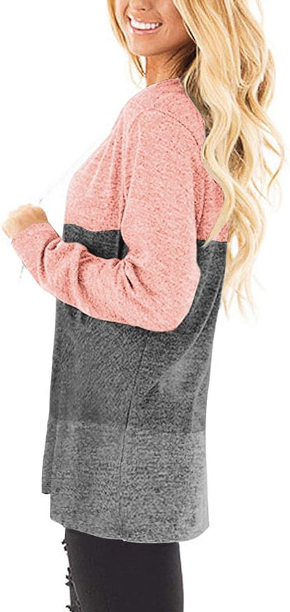 Tunic Tops to Wear with Leggings Long Sleeve V Neck T Shirts Fall Outfits 2026 Casual Loose Fit S-3XL