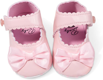Baby Girl Mary Jane Dress Shoes Infant Newborn Flats Anti-Slip Soft PU Leather Party School Wedding Princess Baby Girl Shoes