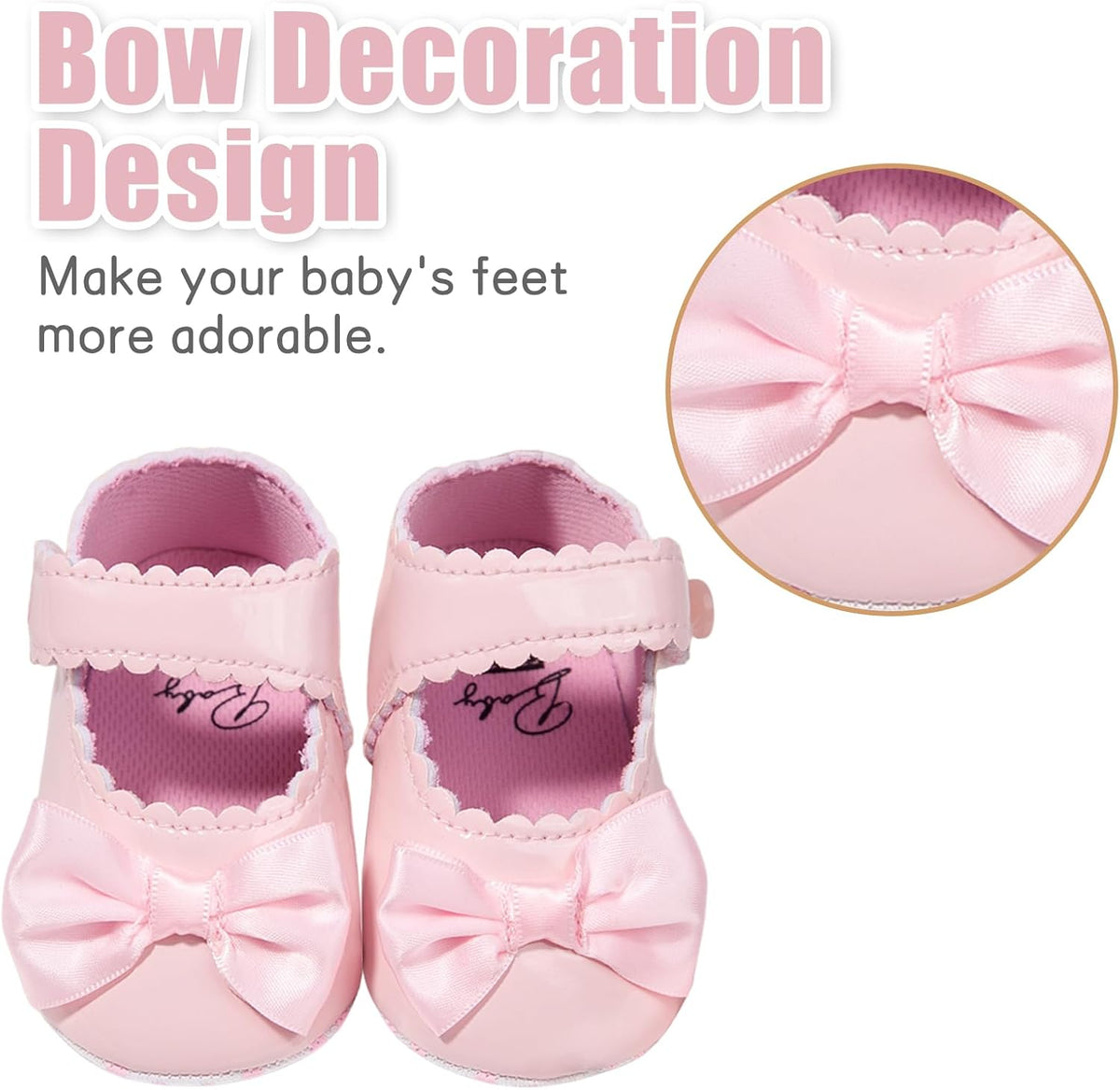Baby Girl Mary Jane Dress Shoes Infant Newborn Flats Anti-Slip Soft PU Leather Party School Wedding Princess Baby Girl Shoes