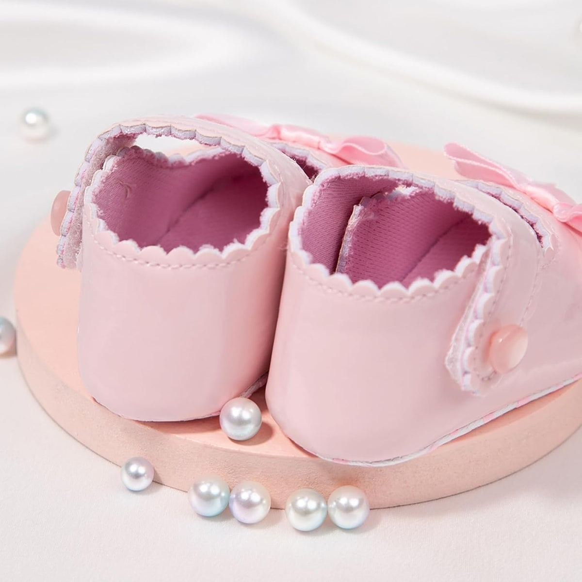 Baby Girl Mary Jane Dress Shoes Infant Newborn Flats Anti-Slip Soft PU Leather Party School Wedding Princess Baby Girl Shoes