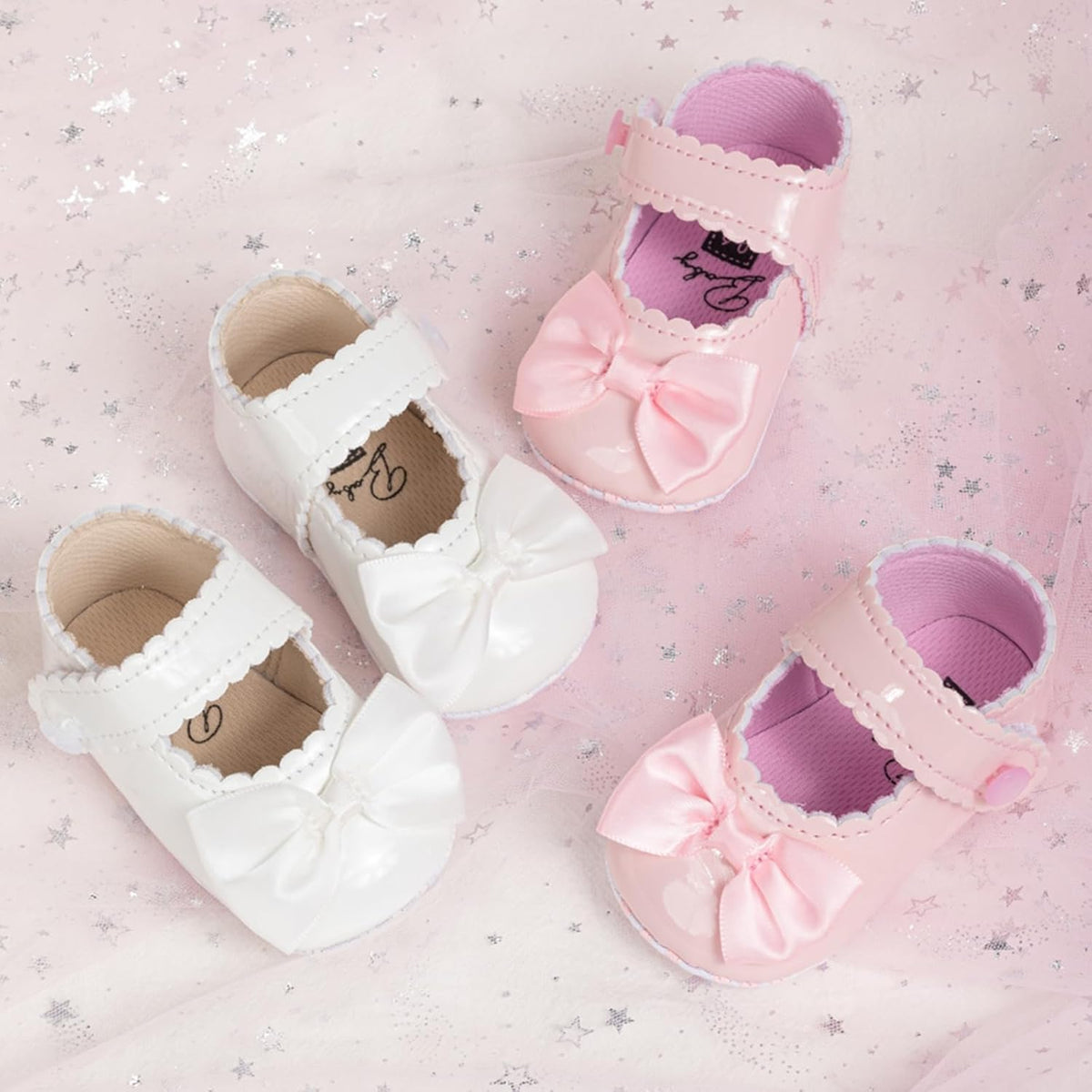 Baby Girl Mary Jane Dress Shoes Infant Newborn Flats Anti-Slip Soft PU Leather Party School Wedding Princess Baby Girl Shoes