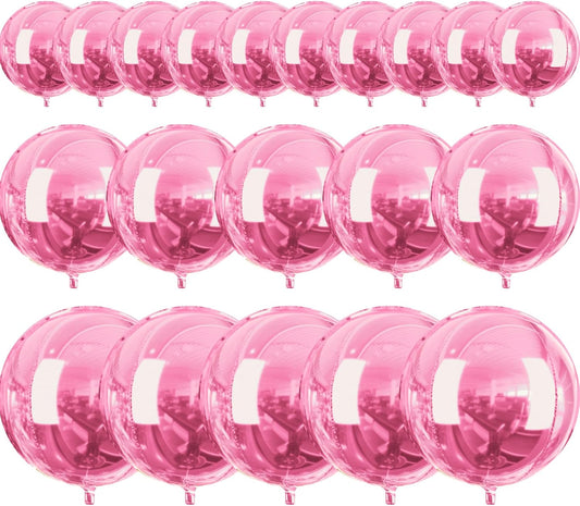 Pearl Pink Foil Balloons 20pcs Large Round Giant Jumbo 4D Balloons