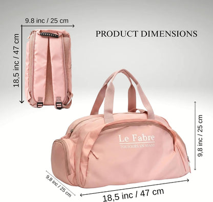 Gym Bag with Shoe Compartment, Pink