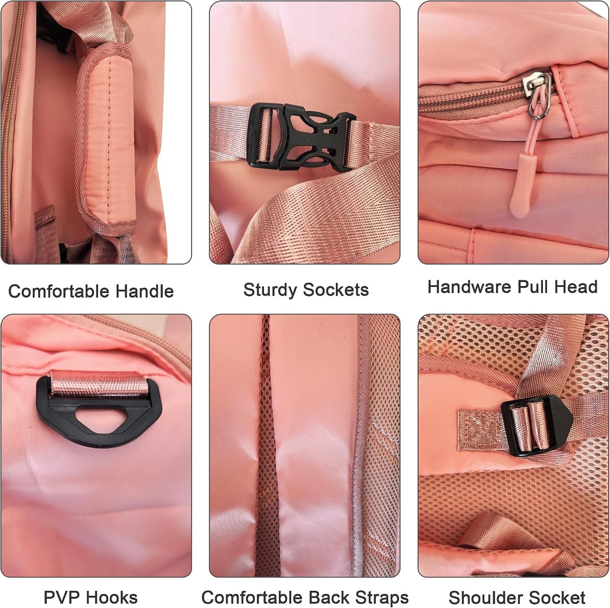 Gym Bag with Shoe Compartment, Pink