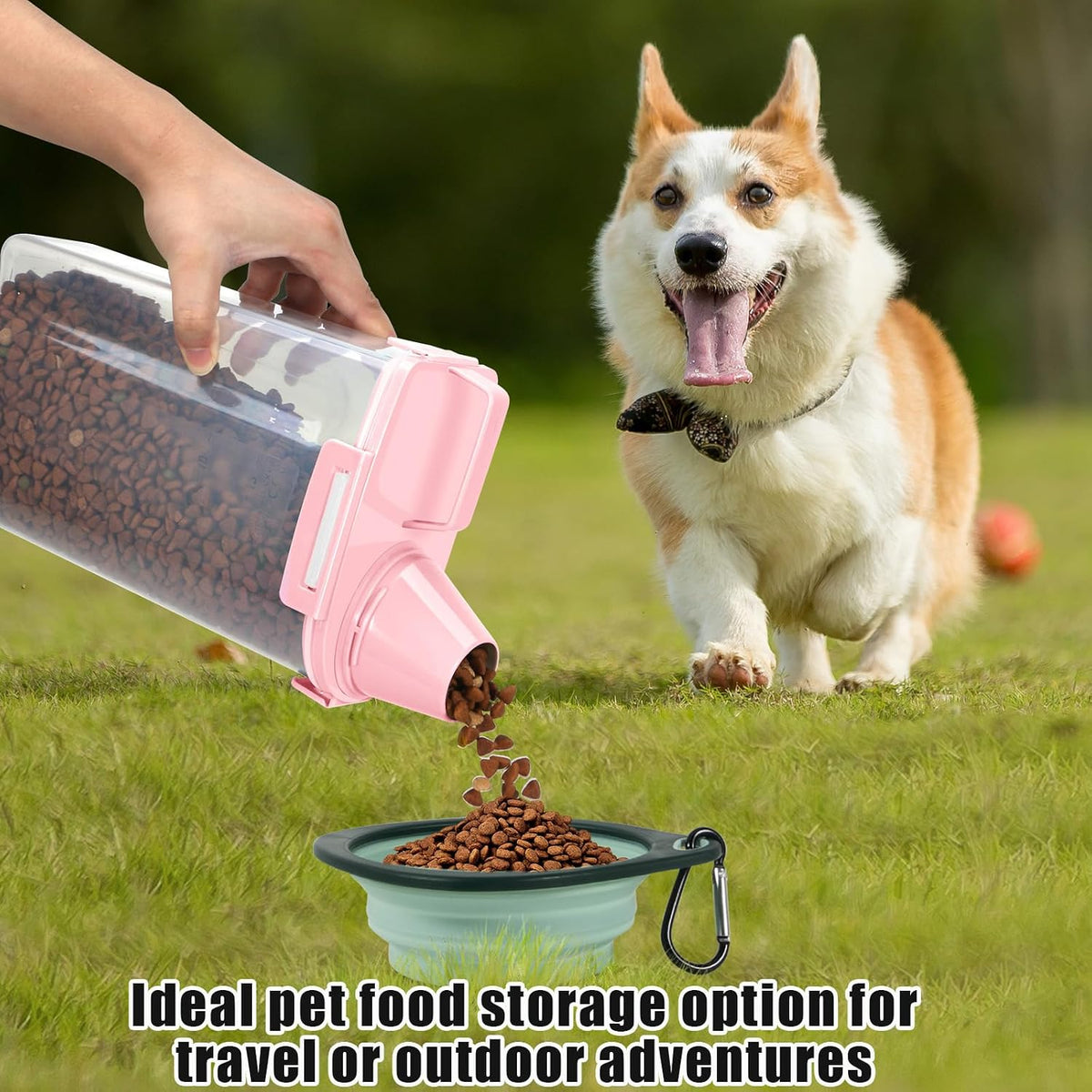 2 Pack 3 Lbs Pet Dog Cat Food Bird Seed Storage Containers for Travel -Pink