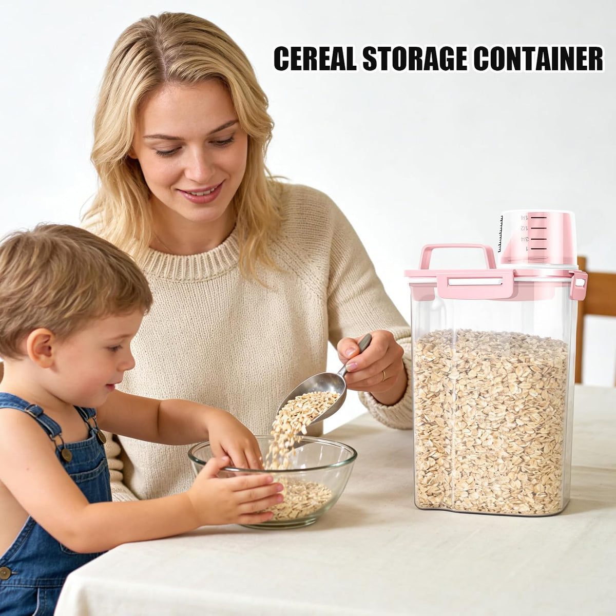 2 Pack 3 Lbs Pet Dog Cat Food Bird Seed Storage Containers for Travel -Pink