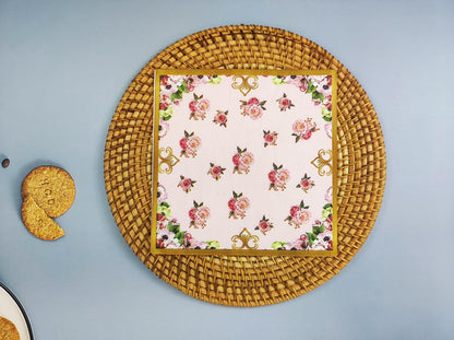 24PCS Floral Napkins-Spring Disposable Paper Napkins Pink Rose Floral Decoration Napkin for Garden Spring Tea Party Birthday Baby Shower Wedding Retro Spring Decorations 6.5"