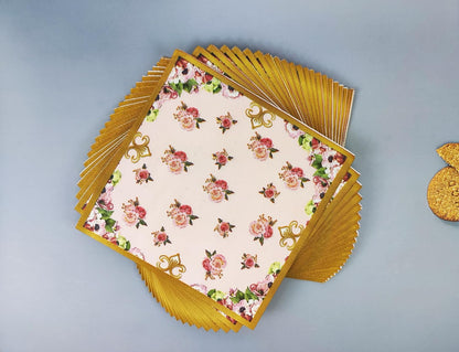 24PCS Floral Napkins-Spring Disposable Paper Napkins Pink Rose Floral Decoration Napkin for Garden Spring Tea Party Birthday Baby Shower Wedding Retro Spring Decorations 6.5"