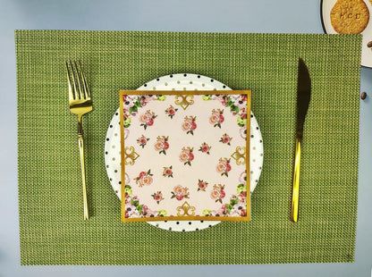 24PCS Floral Napkins-Spring Disposable Paper Napkins Pink Rose Floral Decoration Napkin for Garden Spring Tea Party Birthday Baby Shower Wedding Retro Spring Decorations 6.5"