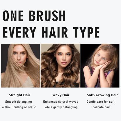Boar Bristle Hair Brush for Fine Hair & Extensions, Pink