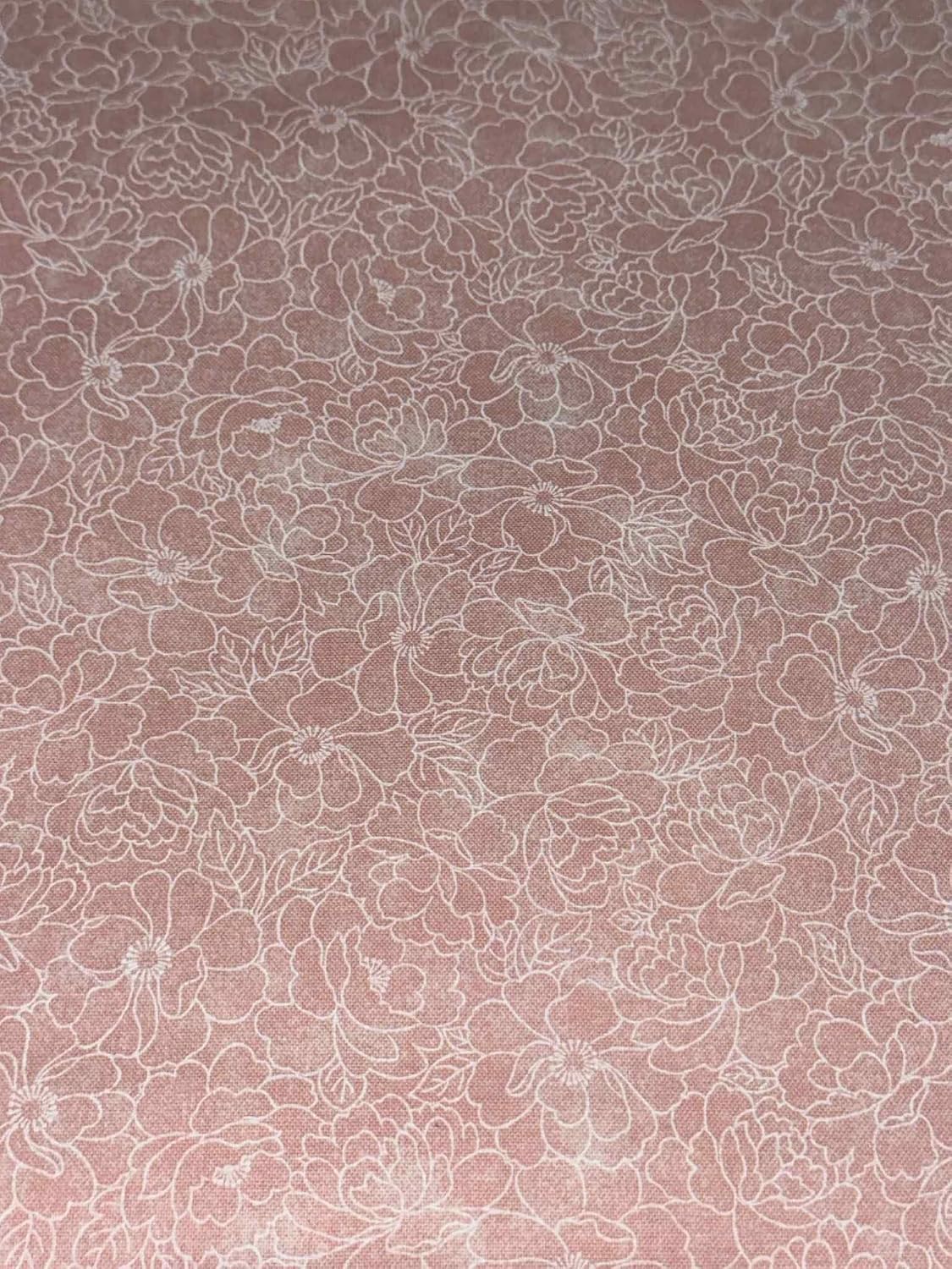 Peach Floral Cotton Fabric – 1 Yard Precut, 100% Cotton Floral Fabric for Quilting, Sewing & Crafts