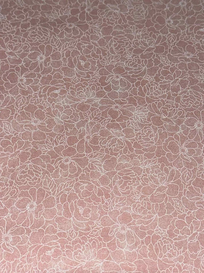 Peach Floral Cotton Fabric – 1 Yard Precut, 100% Cotton Floral Fabric for Quilting, Sewing & Crafts