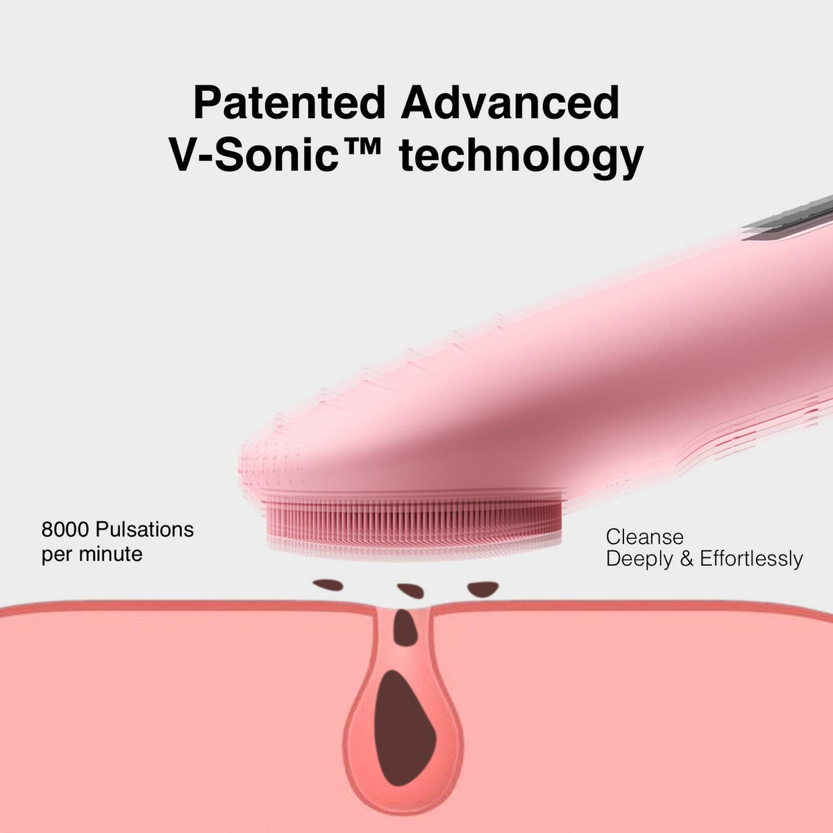 CLIE Facial Cleansing Brush, Waterproof and Rechargeable Electric Face Scrubber for Men & Women, Exfoliating, Massaging, and Cleansing - Pink