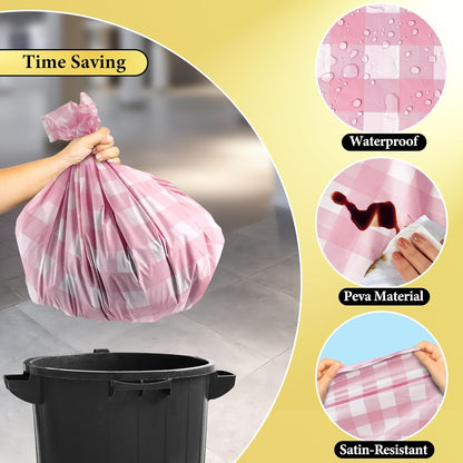 10 Pack Pink and White Checkered Disposable Tablecloth
