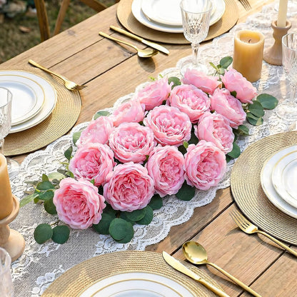 36 Pack Artificial Austin Rose Peonies 4.7 Inch, Pink