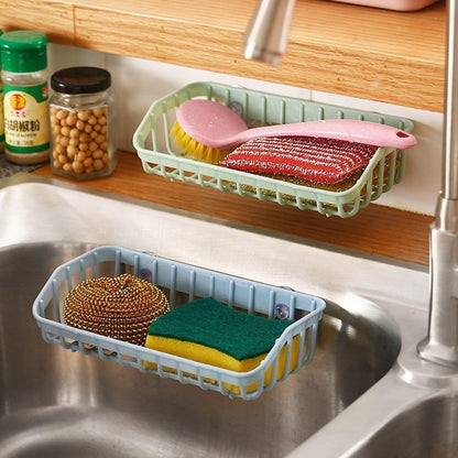 Pink Multifunctional Drain Rack,Hanging Storage Rack Drain Rack Sink Shelf Suction Cup Dishwashing Soap Sponge Holder for Kitchen Accessories Racks and Holders