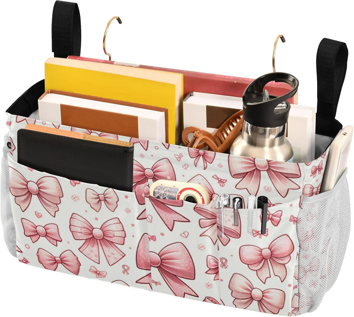 Pink Bow Bowknot Bedside Caddy Bedside Organizer Bedside Storage Caddy College Dorm Bed Accessories