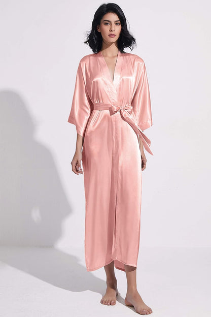 Satin Kimono Robes for Women Long Silky Wedding Bridesmaid Robe