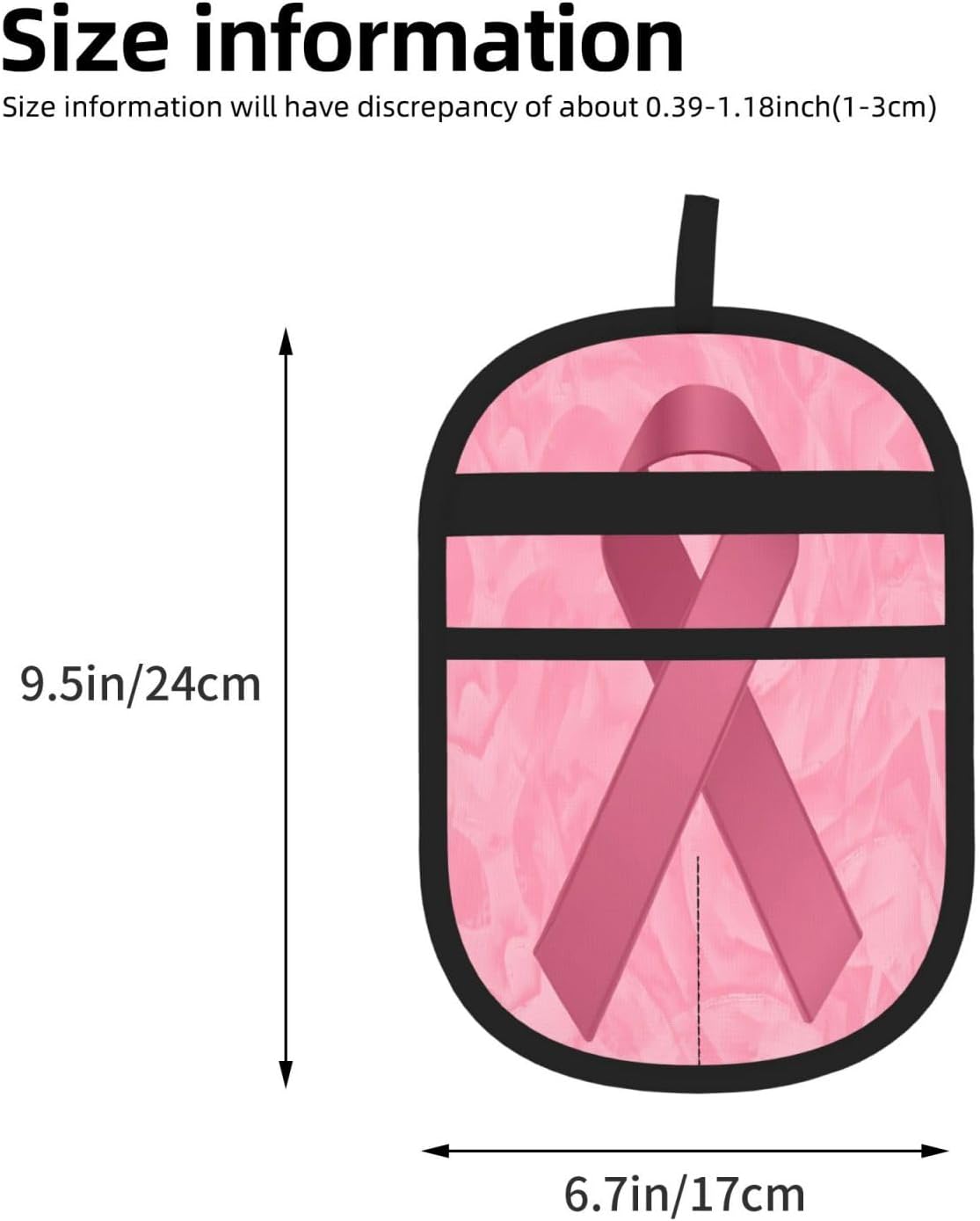 Breast Cancer Survivor Awareness Pink Ribbon Pet Hair Removal Glove Dogs Hair Remover Glove Cats Fur Removal Tool with Hanging Loop for Couch 6.7X9.5 in
