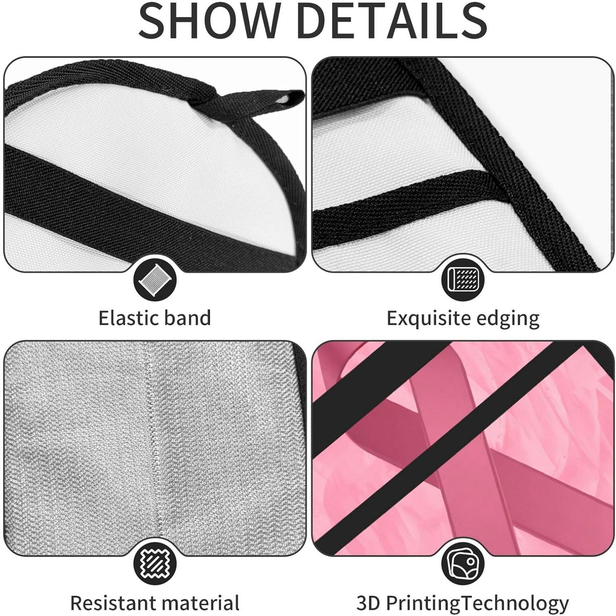 Breast Cancer Survivor Awareness Pink Ribbon Pet Hair Removal Glove Dogs Hair Remover Glove Cats Fur Removal Tool with Hanging Loop for Couch 6.7X9.5 in