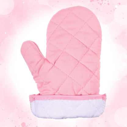 Oven Mitts and Pot Holders Sets, 2 Pcs Heat Resistant 500 °F, Extra Thicken Long Kitchen Cotton Oven Mitt Pot Holder for Cooking Baking Grilling (Pink)