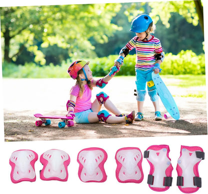 6Pcs Kid Skating Sliding Plate Protectors for Girls Boys, Pink