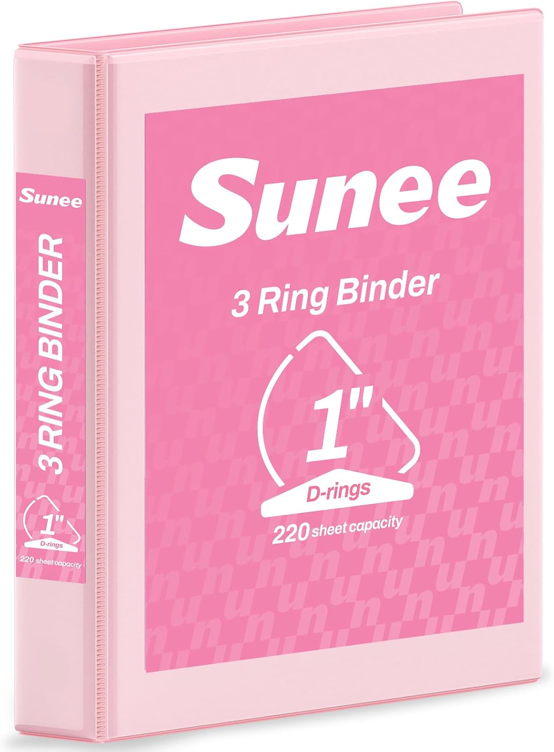 3 Ring Binder, 1 Inch D Ring, Clear View PVC-Free (Fit 8.5x11 Inches), Pink, 1 Pack