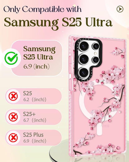 for Samsung Galaxy S25 Ultra Case for Women, Peach Blossom