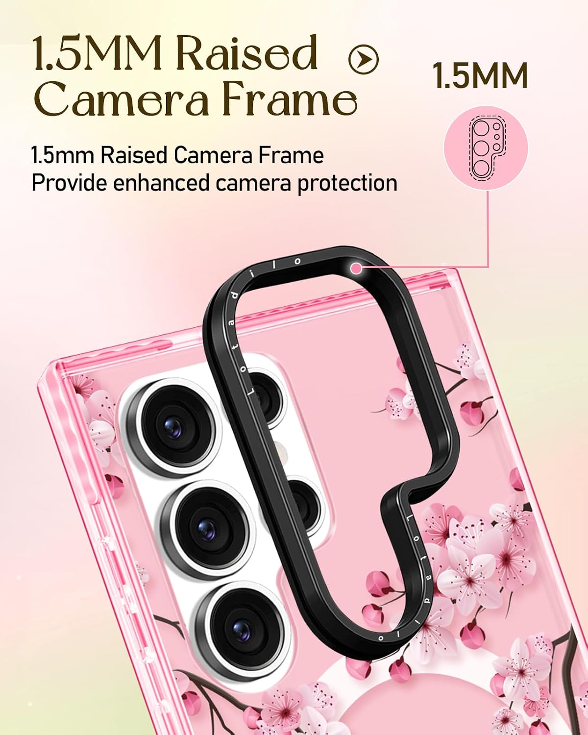 for Samsung Galaxy S25 Ultra Case for Women, Peach Blossom