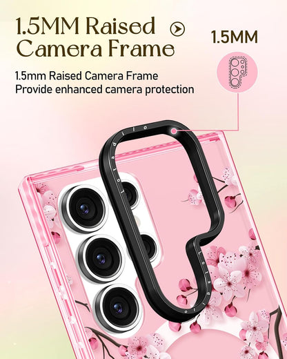 for Samsung Galaxy S25 Ultra Case for Women, Peach Blossom
