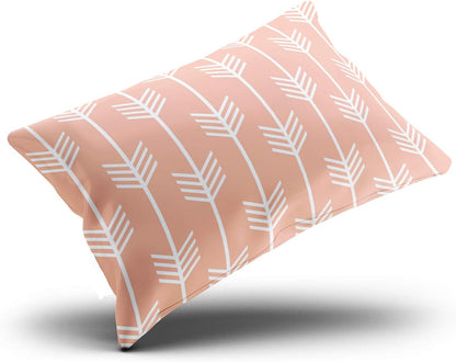Decorative Pillowcases Coral and White Modern Arrow Fletching Pattern Peach Customizable Cushion Rectangle Boudoir Size 12x20 inch Throw Pillow Cover Case Hidden Zipper One Side Design Printed