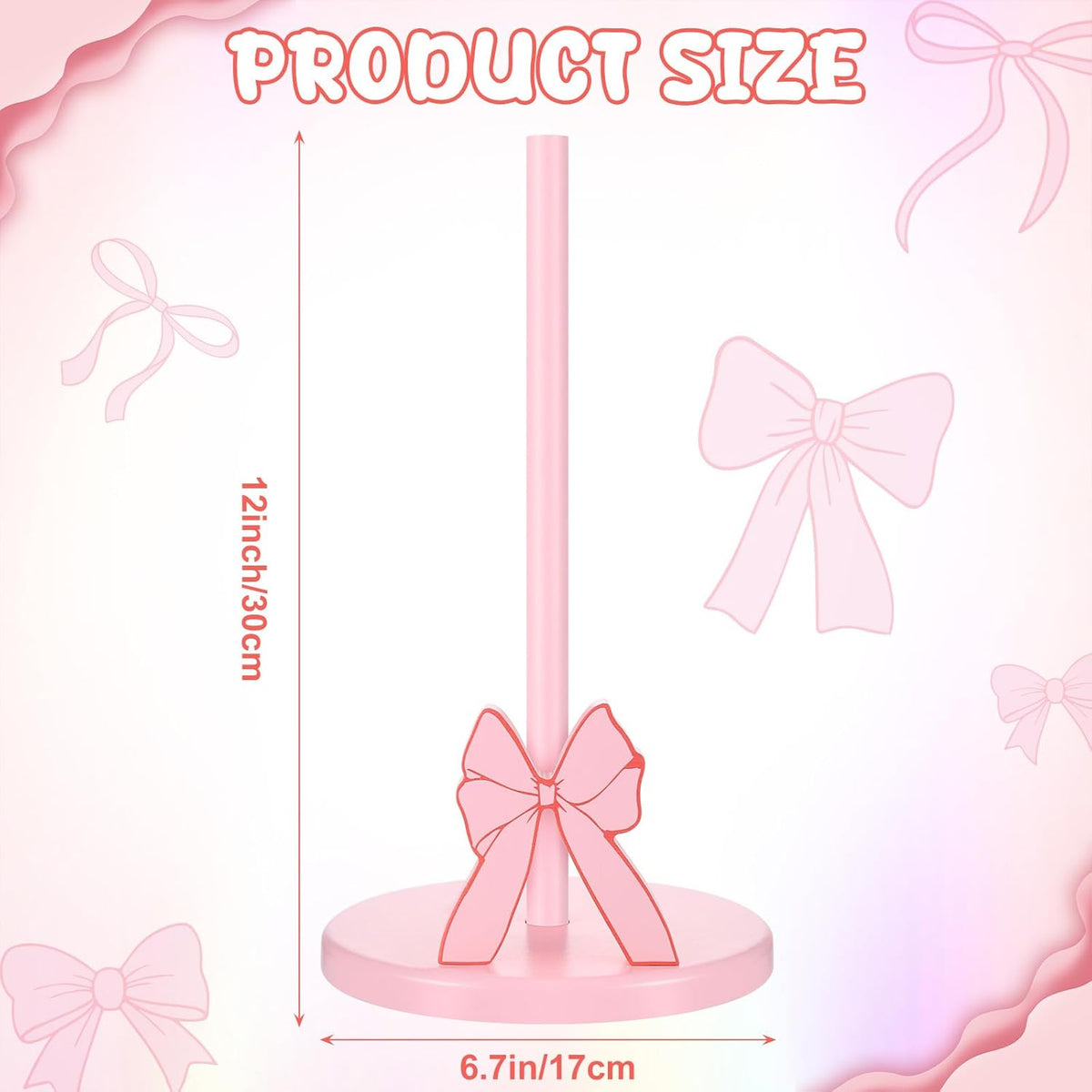Pink Bow Paper Tissue Holders Bow Wooden Decorative Towel Holder